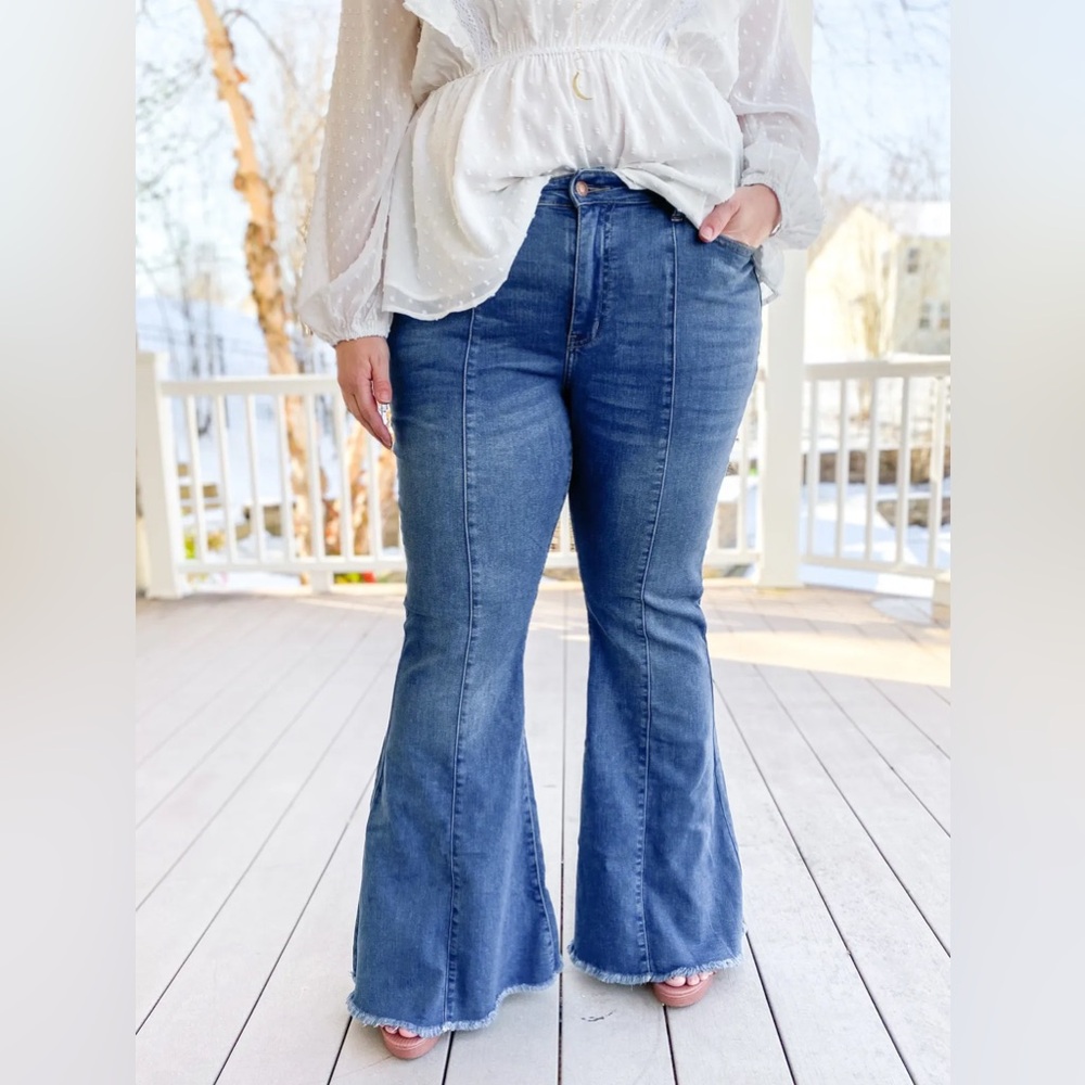 Judy Blue Mid Seam Flair Jeans